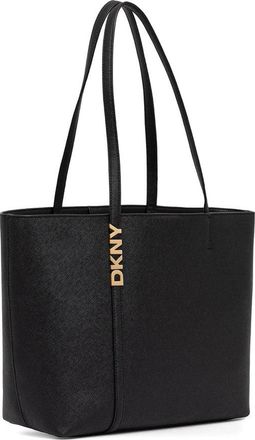 DKNY Structured Cow Leather Tote Bag with Detachable Pouch