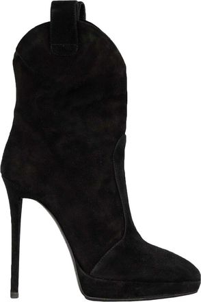 Giuseppe Zanotti Womens Suede Pointy Suede Black Boot - 20S (Authentic Pre- Loved)