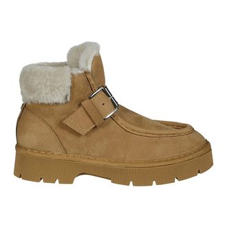 Panchic Schoenen, Dames, Bruin, 38 EU, Shearling Enkelband Laars
