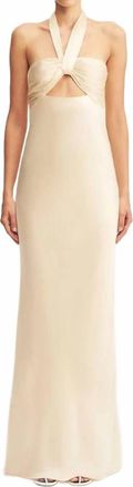 Shona Joy La Lune Ruched Tie Maxi Dress In Cream