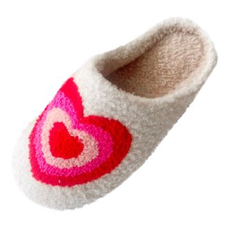 Generic Slippers Women Cozy Clogs With Heart Design For Indoor Home Comfort Winter Fall Seasonal Decor Cozy Home Slippers For Women(7-8)