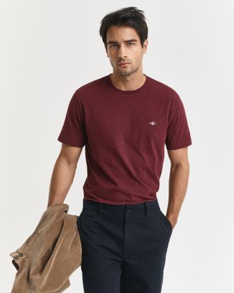 GANT Men Regular Fit Shield T-Shirt (XXXL) BORDEAUX MELANGE