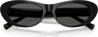 Tiffany & Co. Smalle Ovale Zonnebril - Dames - Zonnebrillen - Zwart - 55 MM - Accessoires