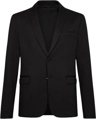 Dondup Getailleerd Jas Slim Fit - Heren - Blazers - Zwart - M - Leer - Jassen