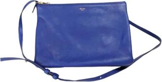 Celine Pre-owned Cross Body Bags, female, Blue, Size: ONE SIZE Pre-owned Leather Trio Shoulder Bag