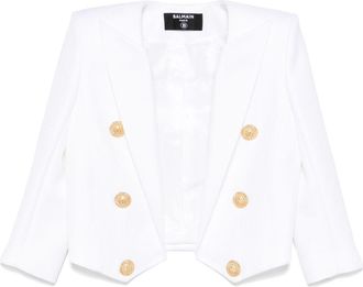 Balmain textured blazer - White