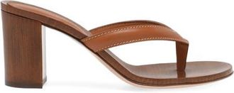 Gianvito Rossi Newport Thong in Brown Leather at Nordstrom, Size 41.5