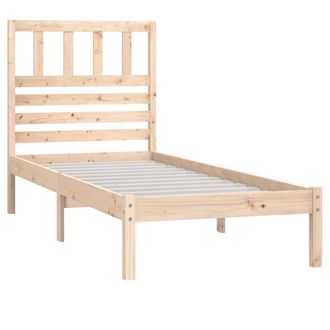 Berkfield Home Beautiful Bed Frame Solid Wood Pine 90x200 cm in Light Tan
