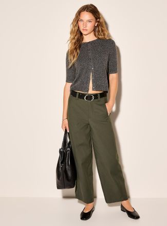 Icone Womens Belted stretch barrel pant