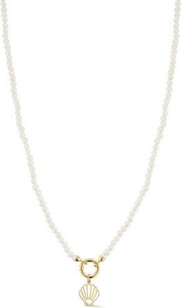 Ember Fine Jewelry Turquoise Beaded Shell Pendant Necklace in Gold/pearl at Nordstrom Rack