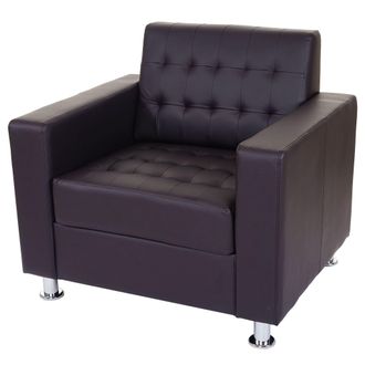 Hhg Hhg - Nunca Usado] Sill&oacute;n Kunda, Sill&oacute;n Club Lounge Chair, Polipiel, Patas De Metal, Caf&eacute;