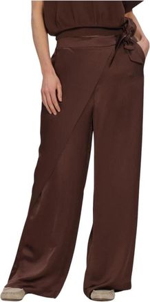 Summum Broeken Heavy Silky Touch - Dames - Wijde Broeken - Bruin - XS - Satijn - Broeken