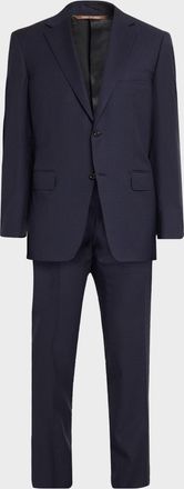 Canali Tonal Plaid Wool Single-Breasted Suit