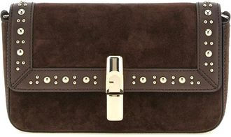 Furla Borsa a spalla in camoscio con borchie - - Bags - Donna - Marrone - ONE SIZE