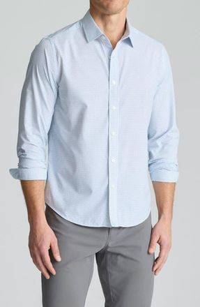 UNTUCKit Fairfax Microprint Performance Button-Up Shirt in Blue at Nordstrom, Size X-Large