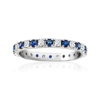 Ross-Simons Sapphire and. Diamond Eternity Ring in 14kt White Gold