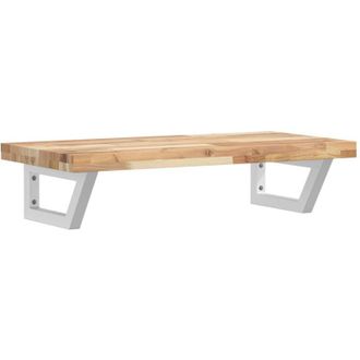 vidaXL Estante De Lavabo De Pared Acero Y Madera Maciza De Acacia Vidaxl