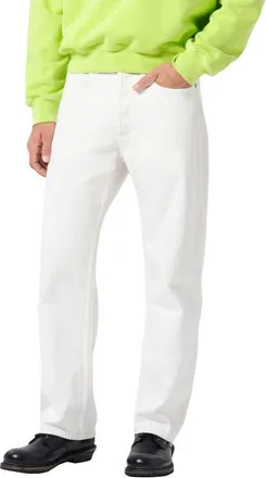 A Gold E Magnus Straight Leg Trouser Jeans in Chalk White Off White at Nordstrom, Size 34