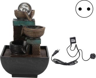 OEM Innovadora Fuente De Agua Led De Mesa Para Interiores, Fabricada En Resina, Ideal Para La Decoraci&oacute;n Del Hogar Y La Oficina. Tipo 9116, Enchufe Europe