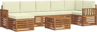 vidaXL Conjunto De Sof&aacute;s De Exterior 8 Uds. Natural Y Crema Vidaxl