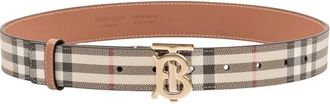 Burberry Check TB Riem - Dames - Riemen - Beige - S - Katoen - Accessoires
