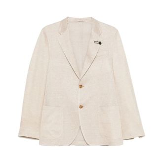 Lardini Blazers, male, Beige, Size: 2XL Giacca due bottono con tasche applicate
