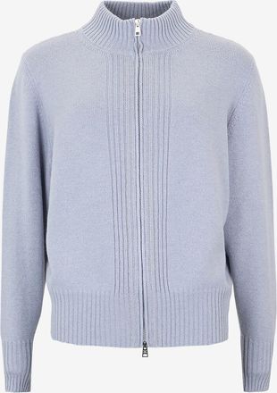 PANICALE Kaschmir-Cardigan mit Reissverschluss und Stehkragen