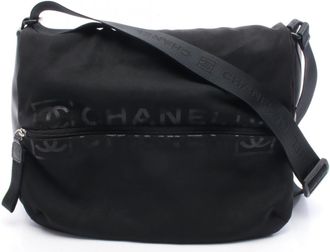 Chanel Black Nylon Rubber Handbag Shoulder Bag (Pre-Owned)