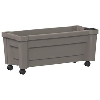 vidaXL Maceta Calypso Con Ruedas Gris 79 X 35 X 33 Cm Pp Vidaxl