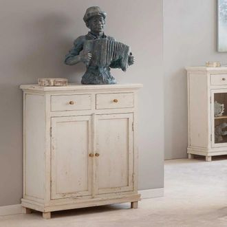 Wanderlust Deco Recibidor de madera artesanal 2 puertas y 2 cajones 85 x 40 x 100h cm