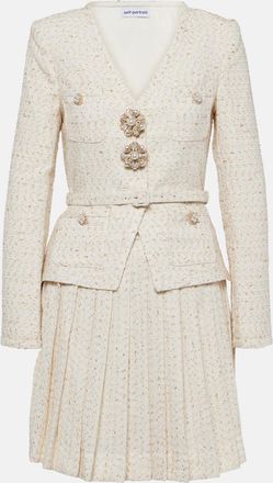 Self Portrait Jacket-detail boucle minidress