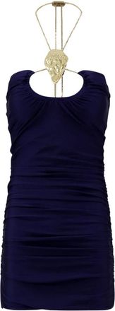 DANAM&Eacute; Danam&eacute;, Kleedjes, Dames, Blauw, S, Nylon, Pliss&eacute; Mini Jurk