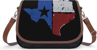 Generic Vintage Texas Map Flag Womens Crossbody Bag Fashion Shoulder Handbags Message Tote Bag with Adjustable Strap