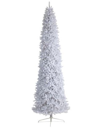 Nearly Natural 12Ft. Slim White Artificial Christmas Tree