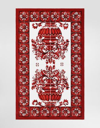 Dolce & Gabbana Majolica-print Terry Beach Towel - Man Beachwear Multicolor Onesize