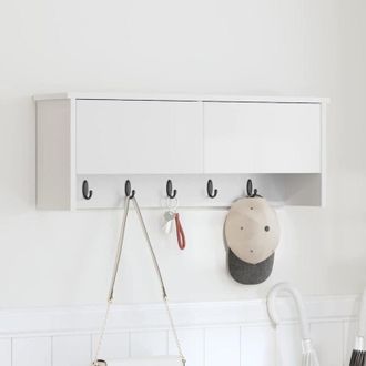 vidaXL Vidaxl - Perchero De Pared Blanco 80 X 20 X 30 Cm Madera Contrachapada