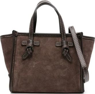 Gianni Chiarini Miss Marcella Suede Tote Bag - Dames - Shoppers - Bruin - ONE Size - Leer - Tassen