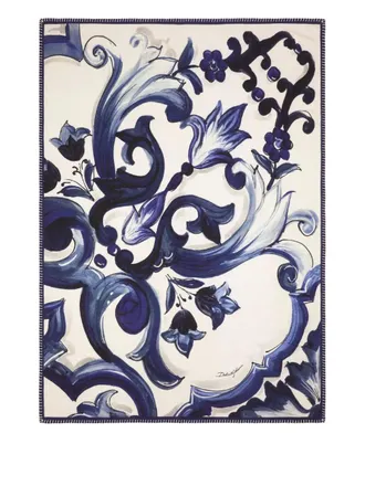 Dolce & Gabbana Maiolica-print blanket (180cm x 140cm) - White