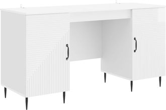 vidaXL Escritorio Brillante 142,5 X 50 X 75 Cm Madera De Ingenier&iacute;a Vidaxl