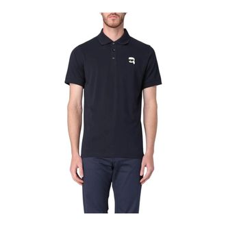 Karl Lagerfeld Polo Shirts, male, Blue, XL, Logo Polo Shirt