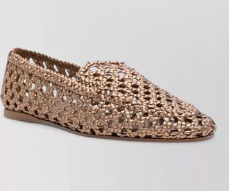 Forte_Forte leather loafers round toe flat sole