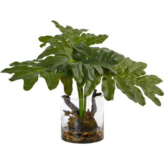 Nearly Natural Philodendron Arrangement with Vase in Green at Nordstrom