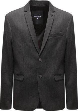 Patrizia Pepe Slim Fit Jas Donkergrijs Gemaakt in Itali&euml; - Heren - Blazers - Grijs - L - Jassen