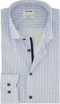 Olymp overhemd lichtblauw print extra slanke fit