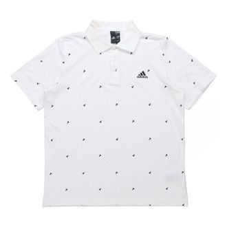 adidas Fi Polo Aop Logo Printing Training Sports Short Sleeve Polo Shirt White GP0998