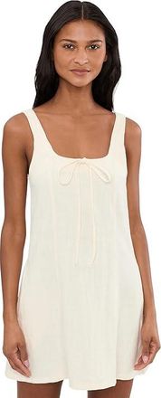 Blank NYC Chalk Mark A Line Flare Linen Dress in Beige Womens Dress Beige : XS, Cotton/Linen