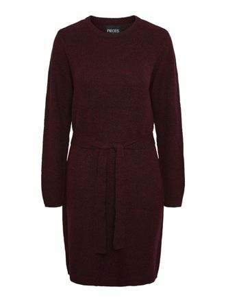 Pieces Pieces A/S Womens Pcjuliana Ls O-Neck Knit Dress Noos Bc, Tawny Port, S