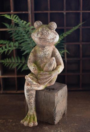 Kalalou Faux Concrete Frog - Small