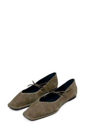 Alohas Sway Square Toe Ballet Flat in Khaki at Nordstrom, Size 6.5Us