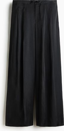 H&M Weite Satinhose - Schwarz